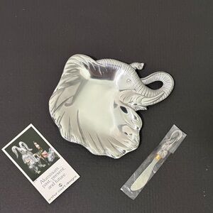 Arthur Court Silver Elephant Tray with Matching Spreader